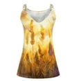 thumbnail image 4 of Summer Women Tank Tops Plus Size V-Neck Sleeveless Color Printed Classic Pullover Blouse Shirt Spaghetti Straps Casual Loose Dressy Going Out Tops For Women, 4 of 5