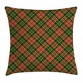 thumbnail image 1 of Checkered Throw Pillow Cushion Cover, Irish Tartan Plaid Motifs in Christmas Colors Geometrical Crossed Stripes, Decorative Square Accent Pillow Case, 18 X 18 Inches, Red Emerald Yellow, by Ambesonne, 1 of 2
