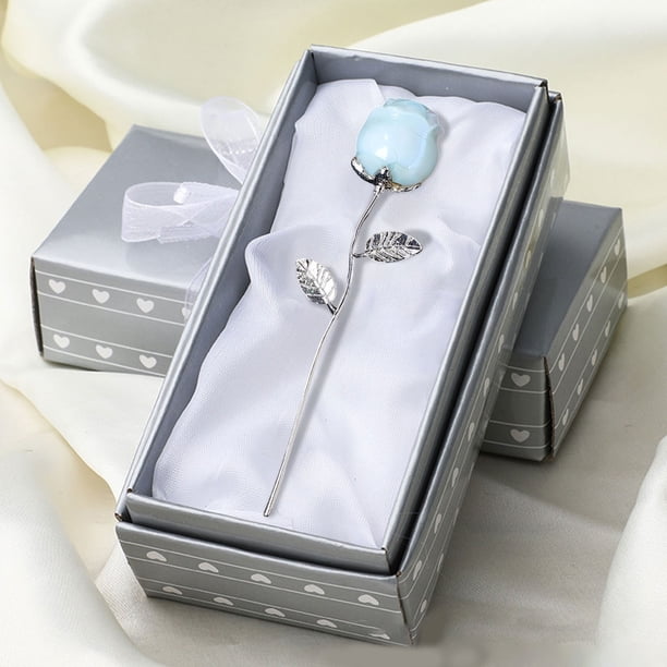 Adorno de rosa de cristal natural HWRETIE,artesanía de piedras semipreciosas para regalo de boda de San Valentín,decoración de cristal de piedra cruda y regalo artesanal