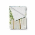 thumbnail image 2 of Tropical Soft Flannel Fleece Blanket, Tropical Island Sandy Beach with Palm Trees Paradise Coast Relaxation, Cozy Plush for Indoor and Outdoor Use, 50" x 60", Pale Brown Fern Green, by Ambesonne, 2 of 6