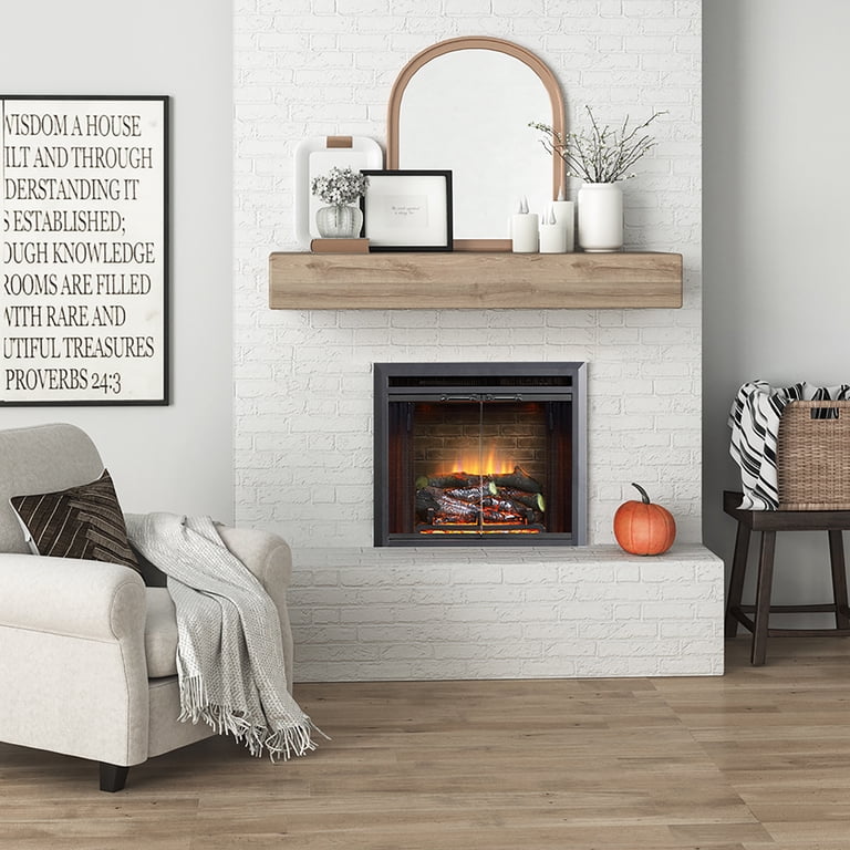 PuraFlame Klaus Electric Fireplace Insert with Fire Crackling Sound, Glass  Door and Mesh Screen, 750/1500W, Black, 22 13/16 Inches Wide, 20 1/16  Inches High - Walmart.com