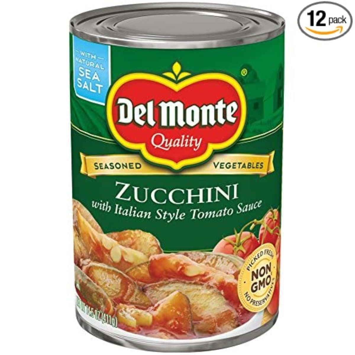 Del Monte Zucchini w/Italian Style Tomato Sauce, 14.5 Oz Can, Quantity