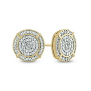 Cali Trove 1/4 Cttw Diamond Men'S Earring In Sterling Silver Plated In Yellow