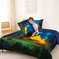 thumbnail image 4 of Catabedysis Magical Camping Full Size Comforter Sets,Starry Tent Print Bedding Comforter Set For Boys,Multicolor,Navy Blue Reversible,3 Pieces,1 Comforter and 2 Pillowcases, 4 of 7