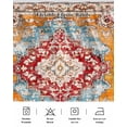 thumbnail image 5 of Vintage Ethnic Wrap Around Bed Skirts for California King Bed 18" Drop,Bed Skirt with Adjustable Elastic Belt Dust Ruffle Bed Valance Boho Tribes Modern Orange Middle Century Bed Frame Cover, 5 of 7