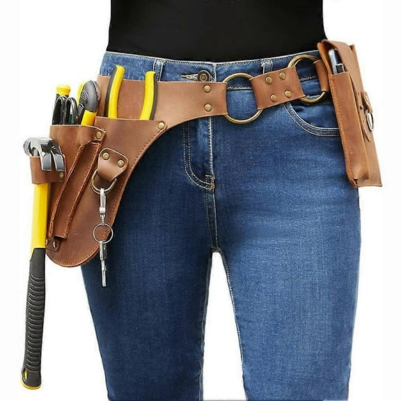 Leather Garden Tool Belt, Gardening Utility Belt, Garden Tool Storage Bag for Gardeners and Gardeners