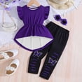 thumbnail image 2 of HCNTES Children Girls Clothes T-Shirt Top + Pants 2pcs Outfit Set Kids Girl Summer Clothing Size 3T 4T 5T 6T Little Girls School Clothing Set 4th of July Outfits for Girls, 2 of 6