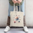 thumbnail image 2 of Whimsical Floating Balloons & Clouds Canvas Tote Bag - Multifunctional Reusable Shopping Bag for Parties Travel & Everyday Use, 2 of 4