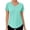 Mint Green, variant on Womens Workout Tops Full Back Coverage Athletic Shirt Quick Dry Short Sleeve T Shirts V Neck Gym Yoga Tunic Khaki L(L)