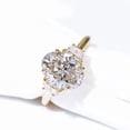 thumbnail image 5 of 968 Sterling Silver 3-Stone Oval & Half Moon Shape Lab Created Moissanite & Diamond Engagement Ring for Her - Elegant, Sparkling Jewelry for Special Moments, 5 of 6