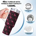 thumbnail image 3 of Fuzoiu Red Skulls Print 40OZ Ice Bully Stainless Steel Insulated Cup with Handle and Straw - Perfect for Travel and Sports, 3 of 8