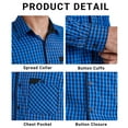 thumbnail image 7 of Men's Plaid Long Sleeve Button Down Shirts Casual Dress Shirt for Men Work Shirt with Pocket M, 7 of 7