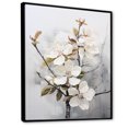 thumbnail image 2 of Designart "White Apple Blossom Minimalism I" Apple Blossom Floater Framed Canvas Art Print, 2 of 5