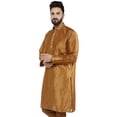 thumbnail image 5 of SKAVIJ Men's Tunic Art Silk Kurta Ethnic Indian Long Casual Shirt Party X-Large Brown, 5 of 6