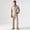 A-Beige, variant on Frnrwgo Men's Cotton 2-Piece Pajama Set Long Sleeve Top and Pants Button Front Soft Breathable Loungewear Sleepwear