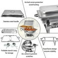 thumbnail image 6 of Jacgood Chafing Dish Buffet Set 4 Pack 8QT Rectangular + 6QT Round Stainless Steel Food Warmer Chafer Complete Set with Water Pan, Chafing Fuel Holder for Party Catering Christmas, 6 of 8