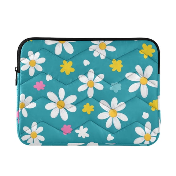 FORMRS 13-13.3 inch Laptop Sleeve Case Soft Carrying Quilted Computer Bag Cover, Small Daisy
