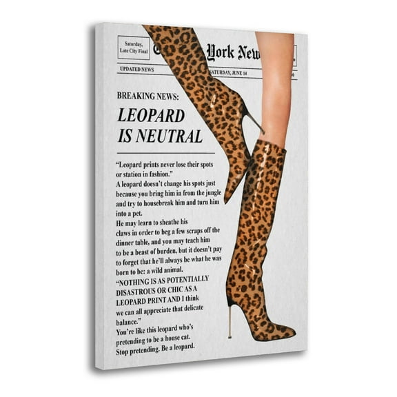 Vintage Trendy Leopard Room Decor Funky Leopard Boots Art Poster Canvas Painting Decor Wall Print Photo Gifts Home Modern Decorative Posters 12x18inch(30x45cm)
