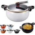 thumbnail image 1 of Multifunctional Large Capacity Non-stick Pressure Cooker, 8QT Micro Pressure Cooker Fast Cooking Cookware, Push-Pull Latch Opening/Closing, Rapid Heat Conduction, for All Stovetop (White), 1 of 8