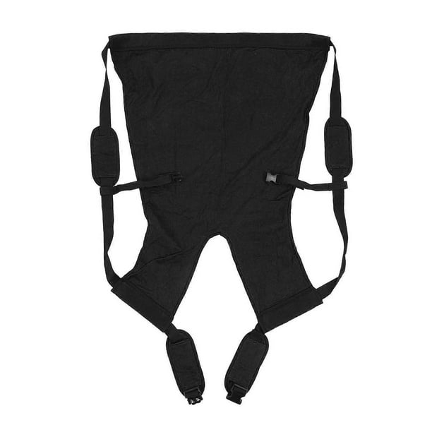 Patient Lift Sling Stair Slide Board Carrier Back Adjustable 2 Handle Transfer Belt Evacuation Patient Lift Sling for Seniors Black L