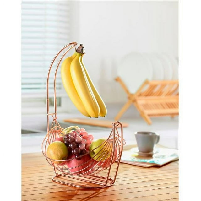 Jiallo SW2116RG Fruit Basket with Banana Hanger, Rose Gold