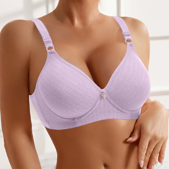EliteGoogv Womens Wireless Bras V Neck Seamless T Shirt Bras For Women Everyday Comfort Support Bralettes Light Purple 40