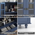 thumbnail image 5 of Sideboard Buffet Cabinet, Dining Room Storage Cabinet, Entryway Cabinet with Glass Doors Drawer for Living Room, Dining Room, Bathroom, Adjustable Shelf, Blue, 5 of 17