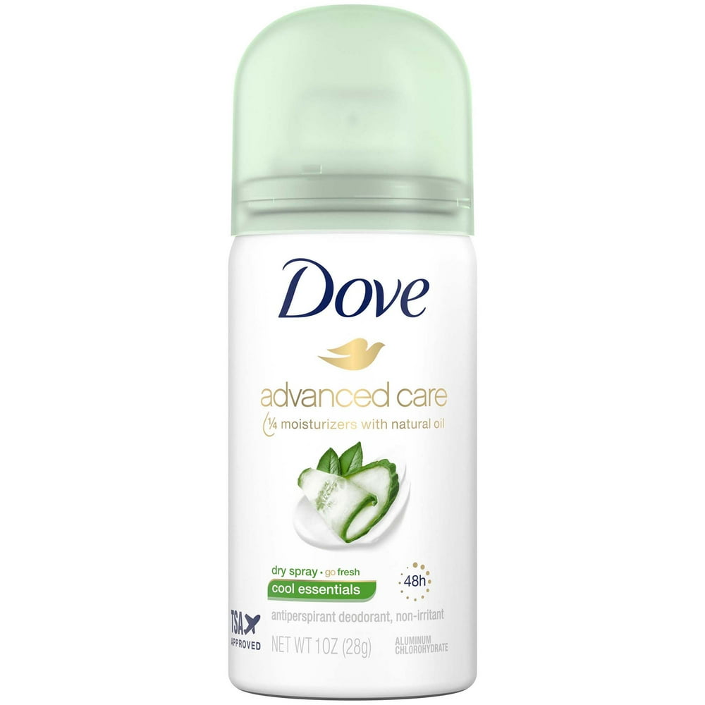 Dove Advanced Care Travel Sized Dry Spray Antiperspirant Deodorant Cool Essentials, 1 oz