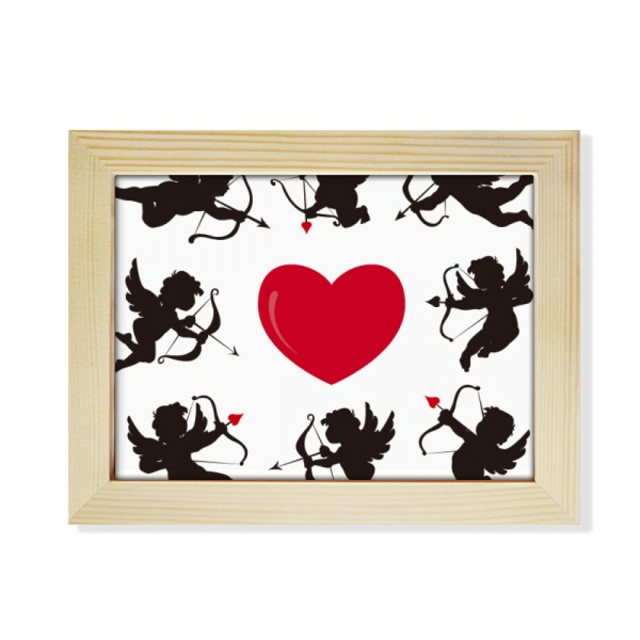 Cupidon Ange Rouge Coeur Conation Modèle Bureau Photo Cadre Art Décoration Peinture 6x8 Pouces