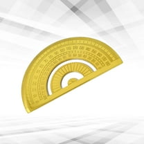 FELTECHELECTR 1Set Golden Stainless Steel Ruler Protractor for Tools Students Teachers Classroom Use 4.0x2.3in
