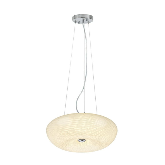 Aspen Creative 61059M Adjustable LED One-Light Hanging Pendant Ceiling Light, Contemporary Design in Chrome Finish, Glass Shade, 15 7/10" Wide