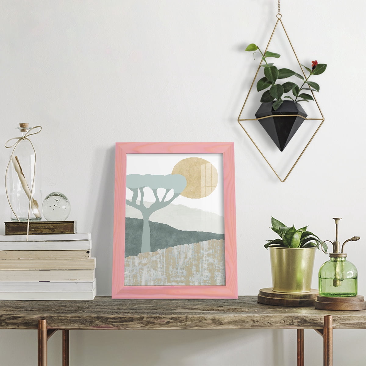 Ennerdale III - Framed Print w/glass - Sunset Pink