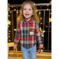 thumbnail image 6 of RUINIXCW Toddler Baby Boy Christmas Plaid Shirts Outfit Infant Baby Boys Fall Winter Gingham Shirt Long Sleeve Lapel Button Down Santa Chest Pocket Shirt Tops, 6 of 10
