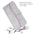 thumbnail image 7 of Leather For Samsung Galaxy A56 5G Case 6.7",Glitter Sparkly Bling Flip Wallet Leather Case With Card Holder Shockproof Kickstand Protective Phone Cases Cover,Silver,For Galaxy A56(5G), 7 of 7