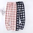 thumbnail image 5 of Pantalones de pijama de franela para parejas, pantalones de polar coral grueso a cuadros para mujer, pantalones cálidos, pantalones holgados para el hogar para hombre, otoño e invierno, 5 of 5