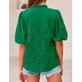 thumbnail image 2 of Blusa de Encaje de Verano PRETTYGARDEN Verde Oscuro XL, 2 of 8