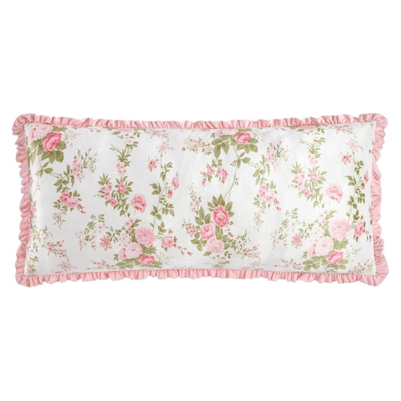 Petals and Pearls by Urban Shop 20" x 48" Ruffle Mink Body Pillow, Pink