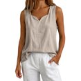 thumbnail image 2 of IUYRTFE Women V Neck Sleeveless Tank Top Loose Fit Casual Summer Blouse, 2 of 5