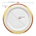 thumbnail image 4 of Smarty 7.5" White Burgundy Gold Harmony Rim Plastic Salad Plates 120ct, 4 of 6