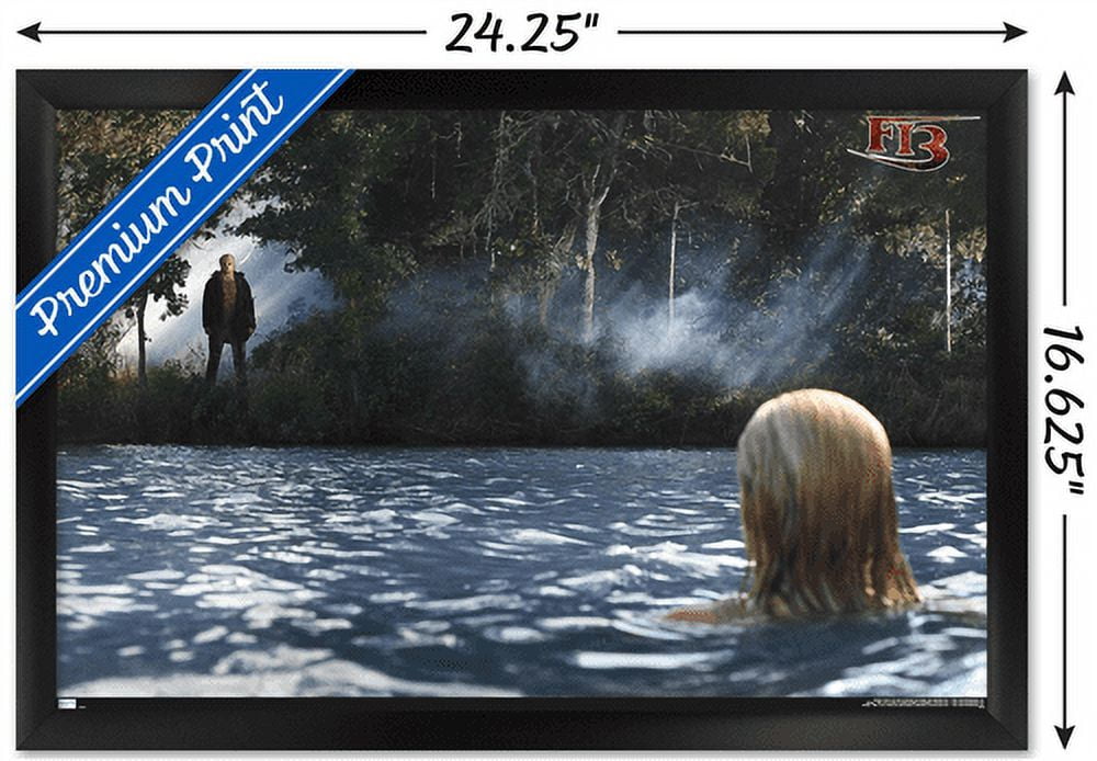 Friday the 13th - Landscape Wall Poster, 14.725" x 22.375", Framed