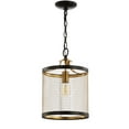 thumbnail image 6 of Elena 10" Lantern Metal LED Pendant, Black/Brass Gold, 6 of 8