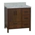 thumbnail image 4 of California 36" Bathroom Vanity with Walnut Cabinet and Carrara Marble Top, 4 of 6