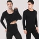 thumbnail image 2 of LUVCLS Conjunto de ropa interior y ropa interior térmica de felpa para hombre, camisetas y pantalones de algodón S ёв, 2 of 6