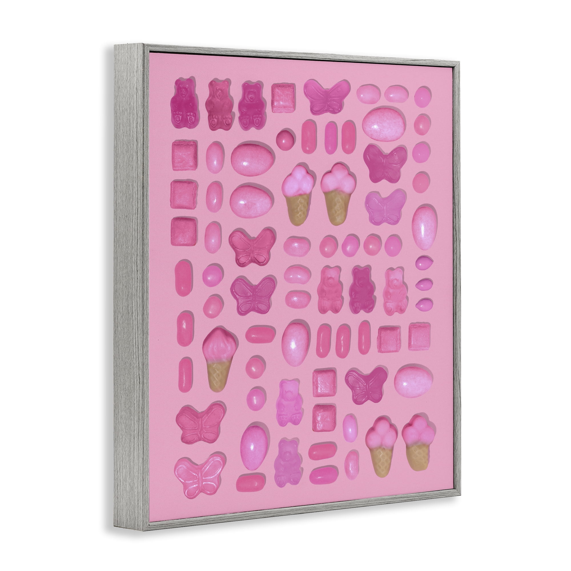 Stupell Industries Pink Toned Candies Gray Framed Giclee Art, design by LISH Creative