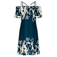 thumbnail image 4 of TIANEK Summer Dresses for Women Plus Size Short Sleeve Off-the-Shoulder Floral Mini Sun Dress Backless Short Junior Dresses, 4 of 4