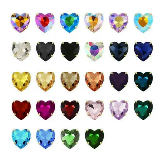 U8MO Sew On Crystal Glass Flat Back Claw Rhinestones Loose Beads For Jewelry Making-10mm-Random Mixed