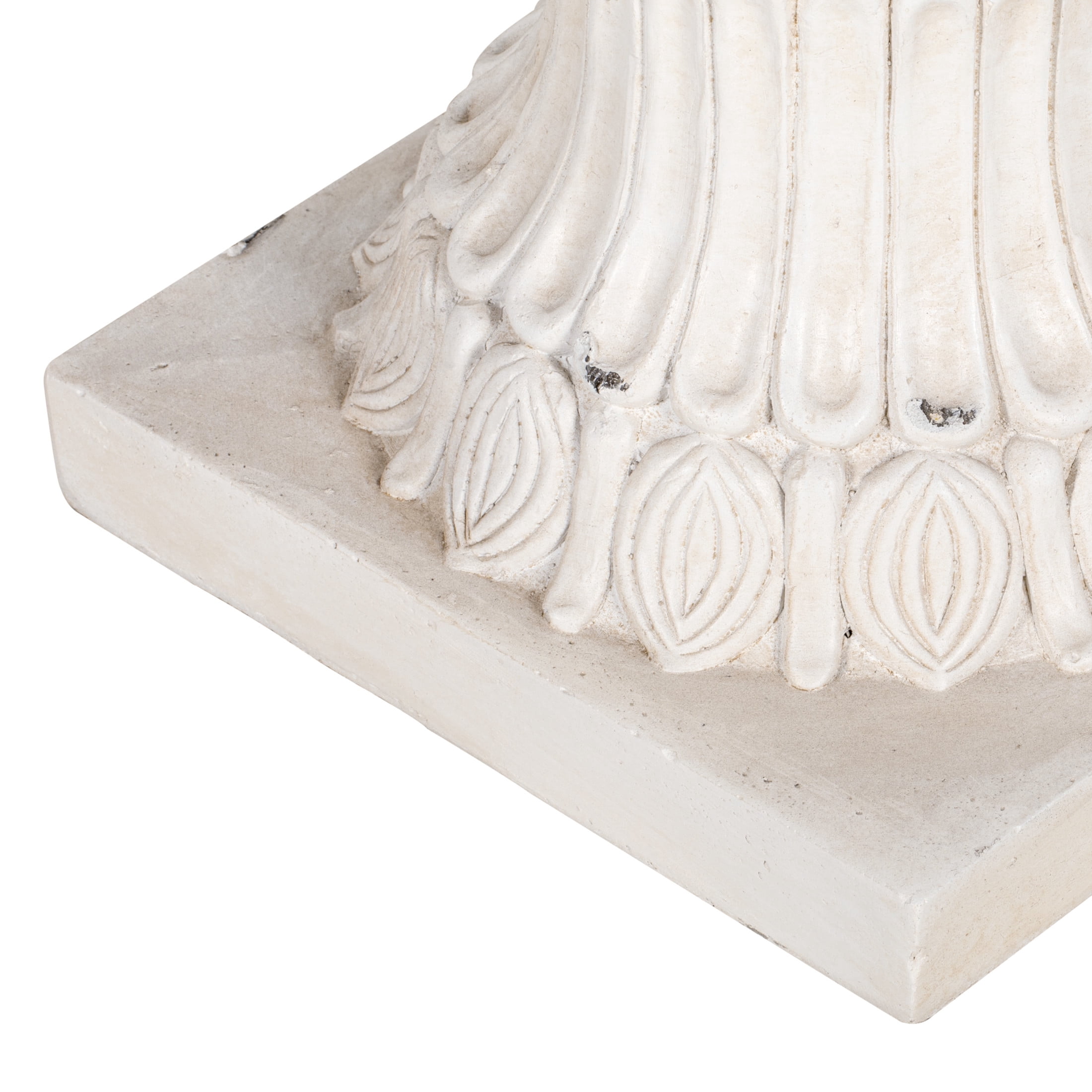 Christopher Knight Home 24.8" Vintage Pedestal Urn Planter, Outdoor Fleur-de-Lis Flower Pot, Antique White