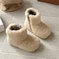 thumbnail image 4 of DMDUOU Gril's Faux Fur Snow Boots Sherpa Fleece Mid Calf Winter Boots Warm Ankle Booties with Flat Heel for Indoor Outdoor Beige 27, 4 of 8