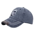 thumbnail image 1 of MIASHUI Men Women Washed Denim Cap Unisex Adjustable Baseball Hat,Navy, 1 of 7