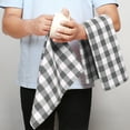 thumbnail image 5 of House of Orlo Cotton Gingham Check Dish Towel 4 Pack, 16"x26", Grey, 5 of 5